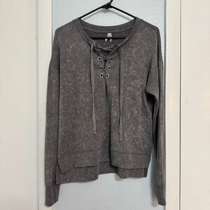 Mudd 2010s Lace Up V-Neck Pullover M